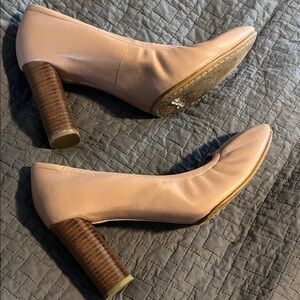 Clarks Blush Leather Block Heels
